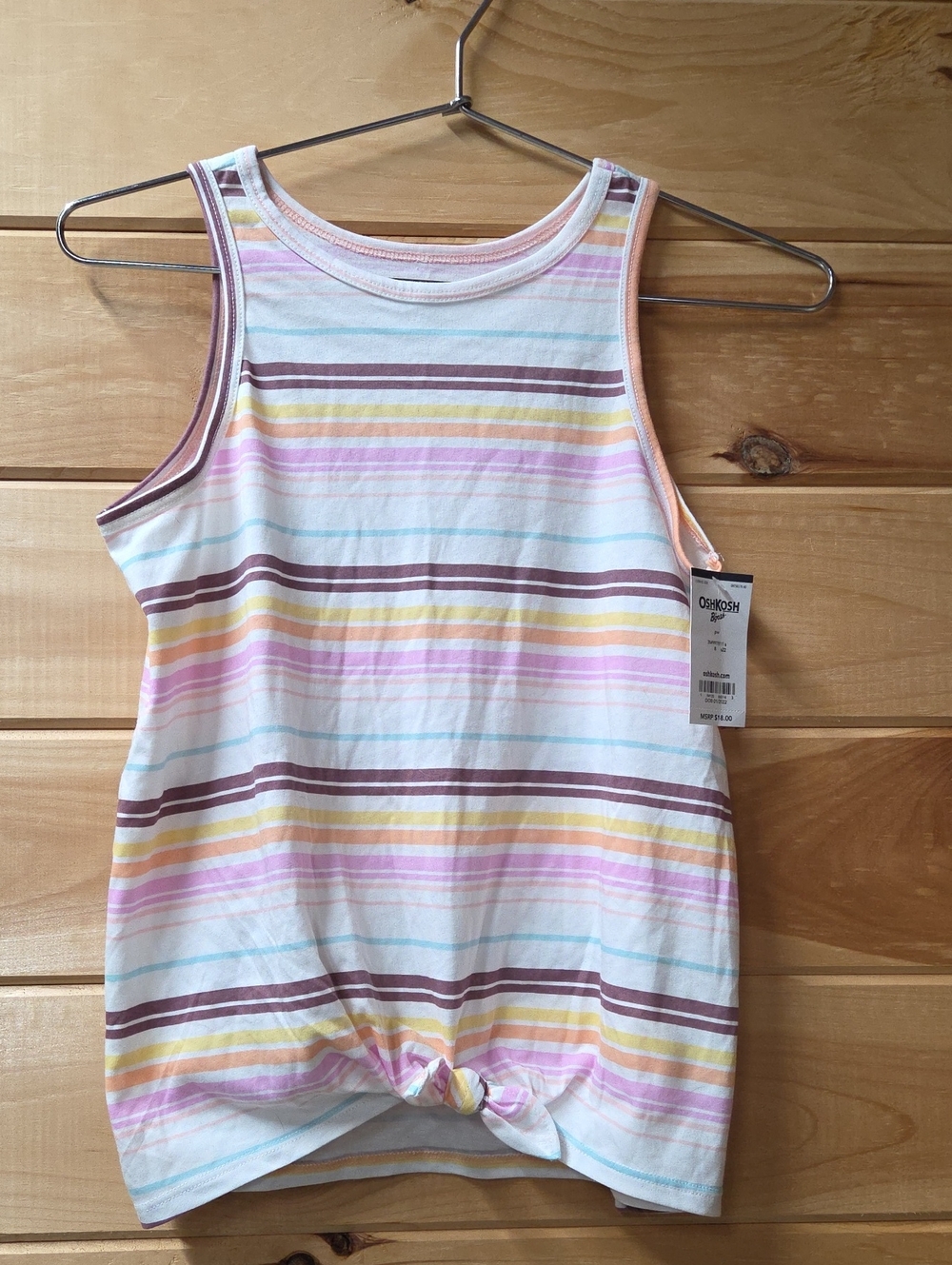 OshKosh B'gosh Pastel Multi-Stripe Tie-Front Tank Top